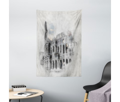 Colosseum Rome Sketch Tapestry