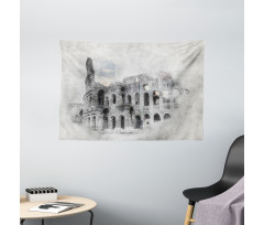 Colosseum Rome Sketch Wide Tapestry