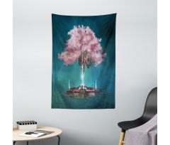 Pink Blossom Art Tapestry