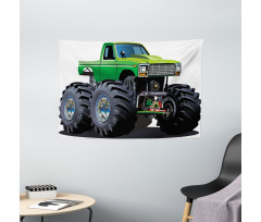 Monster Pickup Truck Wide Tapestry