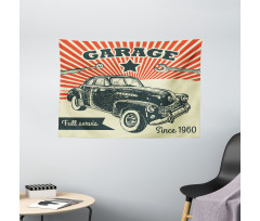 60's Retro Car Pop Art Wide Tapestry