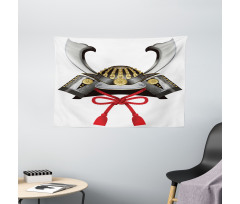 Samurai Kabuto Mask Wide Tapestry