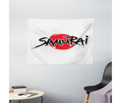 Samurai Lettering Sun Wide Tapestry