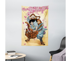 Samurai and Tiger Tapestry