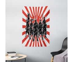 Samurai Ninja Retro Tapestry