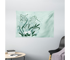 Dragonflies Wild Grass Wide Tapestry