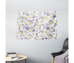 Blossoming Wild Flowers Wide Tapestry
