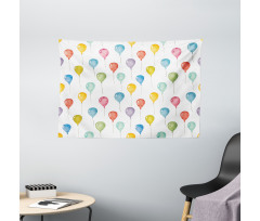 Colorful Balloons Wide Tapestry