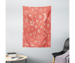 Moon and Stars Space Kid Tapestry
