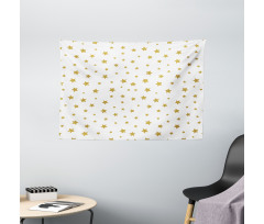 Yellow Stars Pattern Wide Tapestry