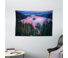 Forest and Lake View Wide Tapestry