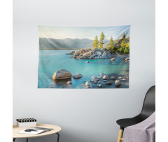 Countryside Lake Beach Wide Tapestry