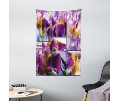 Blooming Iris Flowers Tapestry
