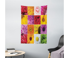 Colorful Flowers Rose Tapestry