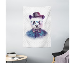 Hipster Panda with Tie Tapestry