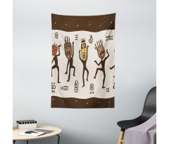 Cartoon Primitive Native Tapestry