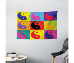 Ying Yang Hippie Wide Tapestry