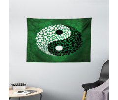 Ying Yang Green Harmony Wide Tapestry