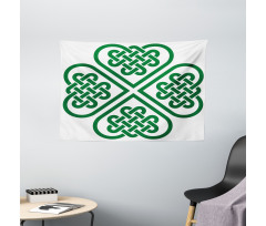 Monochrome Clover Art Wide Tapestry