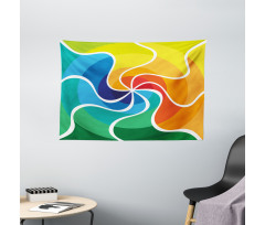 Rainbow Spiral Wide Tapestry