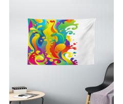 Rainbow Splash Wide Tapestry