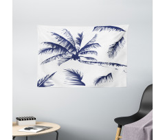 Coconut Palm Tree Wide Tapestry
