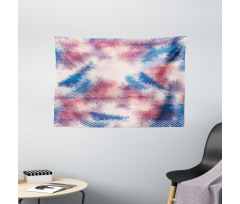 Boho Dye Feathers Wide Tapestry