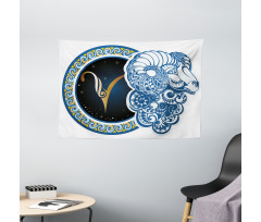 Astrology Aries Sign Wide Tapestry