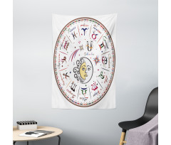 Moon Sun and Signs Tapestry