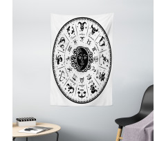 Black White Zodiac Tapestry