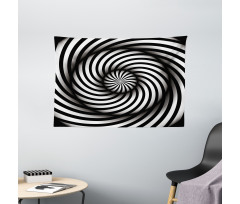Black and White Swirl Wide Tapestry