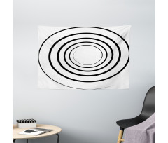 Spiral Shape Monochrome Wide Tapestry