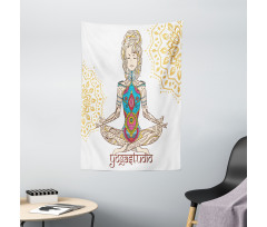 Meditating Girl Mandala Tapestry