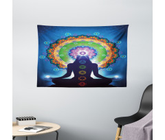 Mandala Chakra Yoga Wide Tapestry