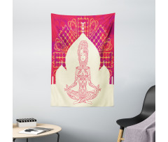 Mandala Meditation Girl Tapestry