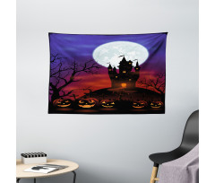 Haunted Castle Wide Tapestry