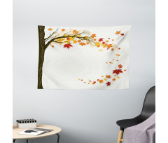 Flying Maple Leaf Seasons Wide Tapestry