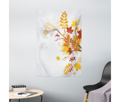 Autumn Themed Faded Leaves Tapestry