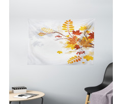 Autumn Themed Faded Leaves Wide Tapestry