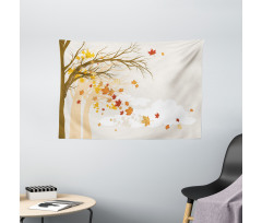 Pastel Colored Autumn Trees Wide Tapestry