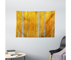 Forest Bloom with Pale Leaves Wide Tapestry