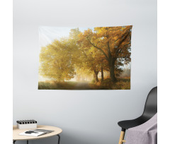 Autumn Morning Scenic Wide Tapestry