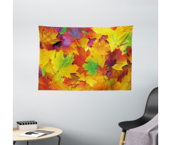 Colorful Maple Leaves Wide Tapestry