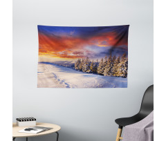 Mountains Pine Trees Wide Tapestry