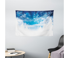 Snowflakes and Stars Wide Tapestry