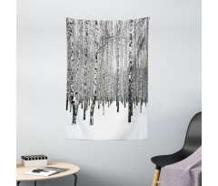 Snowy Forest Photo Woodland Tapestry