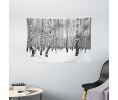 Snowy Forest Photo Woodland Wide Tapestry