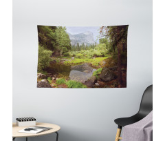 Spring Forest Mountain Wide Tapestry
