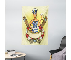 Sailor Blonde in Lifebuoy Tapestry