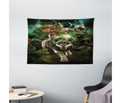 Fantasy Tiger Galaxy Wide Tapestry